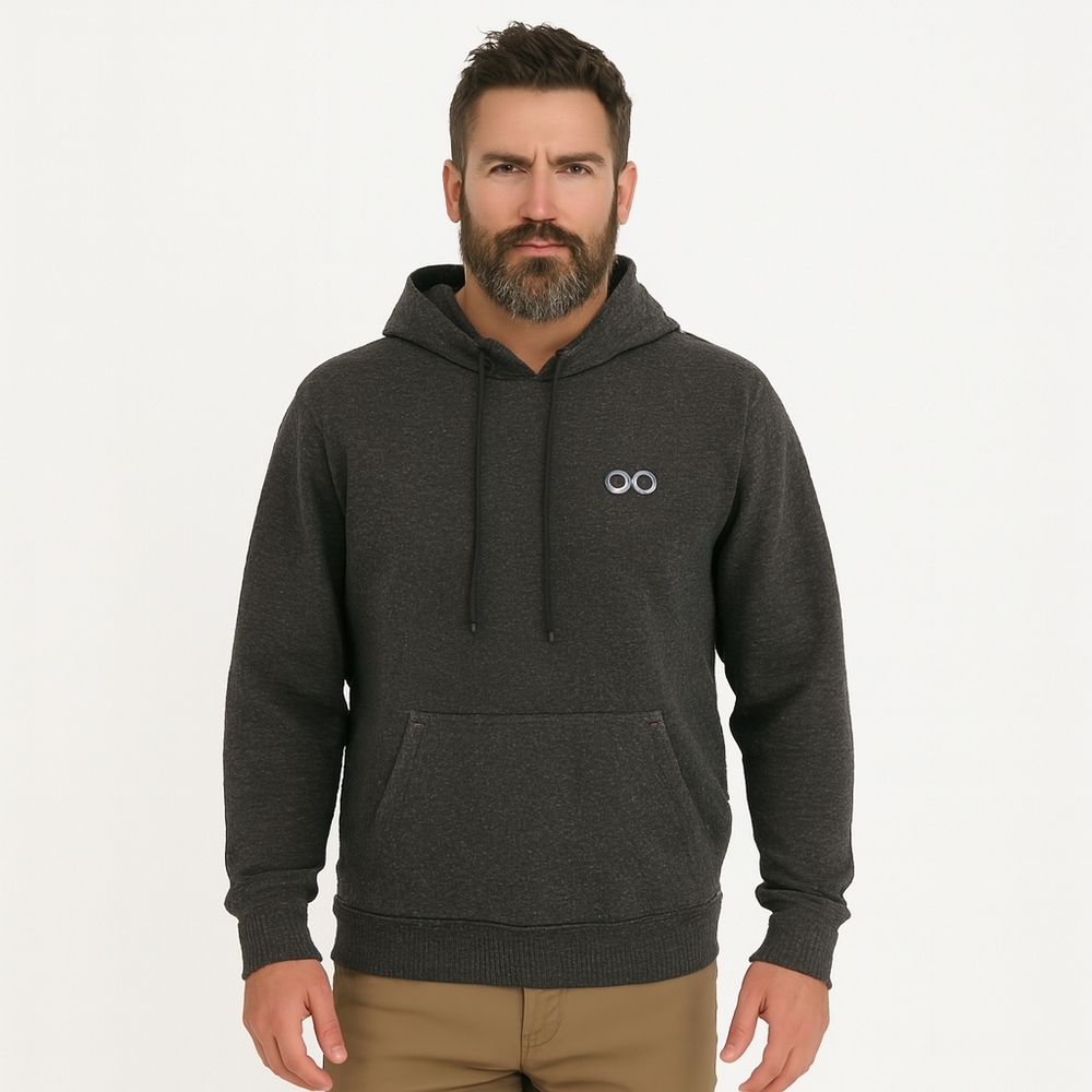 OOFOS OOmy Knit Charcoal Gray Performance Hoodie  - Men's Med